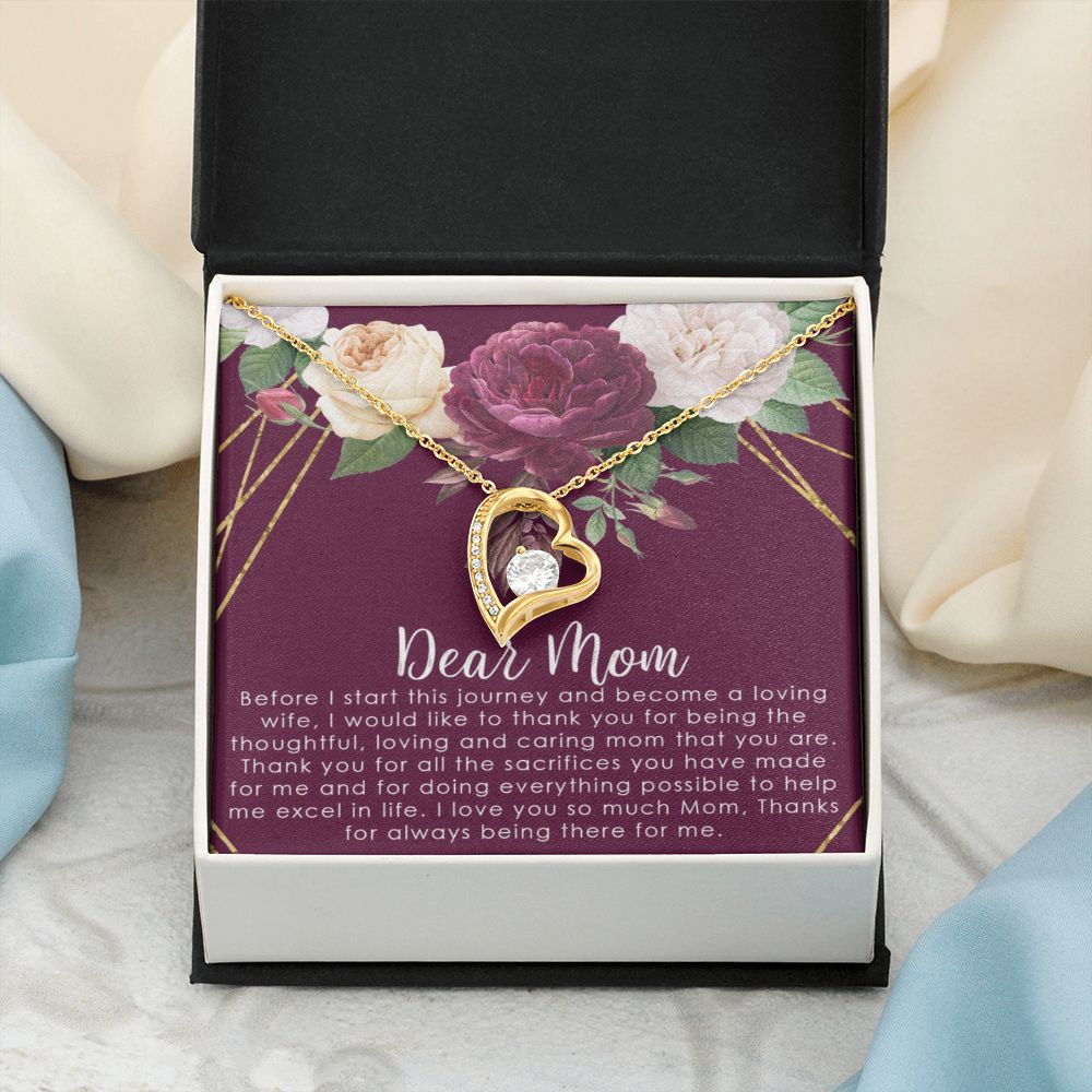 To My Mom Necklace, Gift For Mom, Mother's Day Gift from Daughter, Mom Jewelry Gift for Mothers Day, Birthday Gift for Mother, Moms Gift from Daughter Son, Necklace for Mom Mother2 Forever Love Necklace