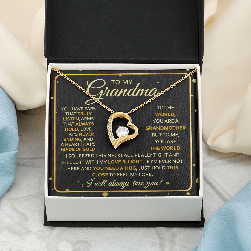 To My Grandma Necklace, Gift for Grandmother Necklace, Mothers Day Gift For Grandma Nana, Grandma Jewelry From Grandchildren GrandKids , Jewelry Box Gift For Grandma Grandmother7 Forever Love Necklace