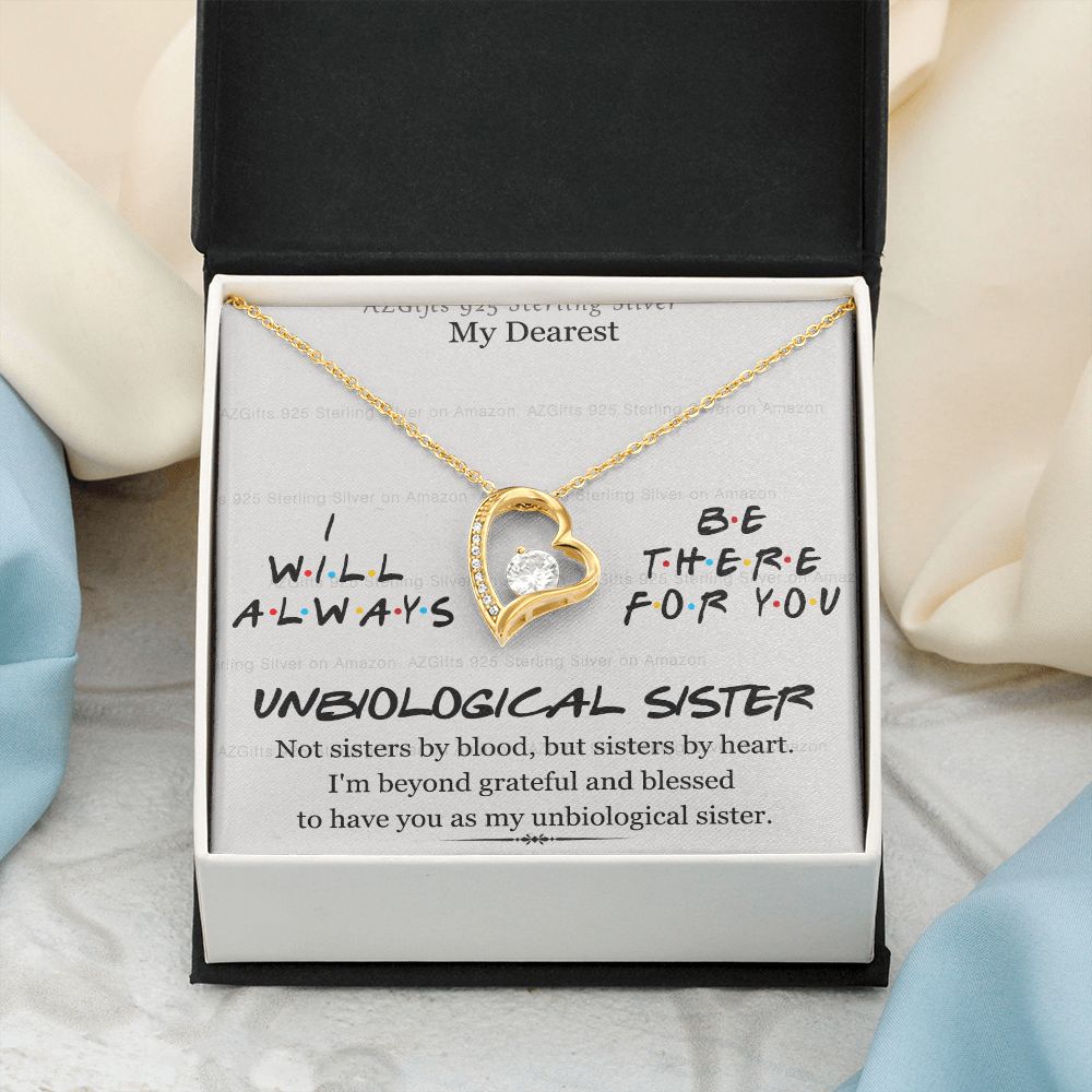 To My Unbiological Sister Necklace Pendant Gift for Soul Sister Unbiological Sister Gift for Women Girls My Unbiological Sister Jewelry Birthday Gift Idea 301 Forever Love Necklace