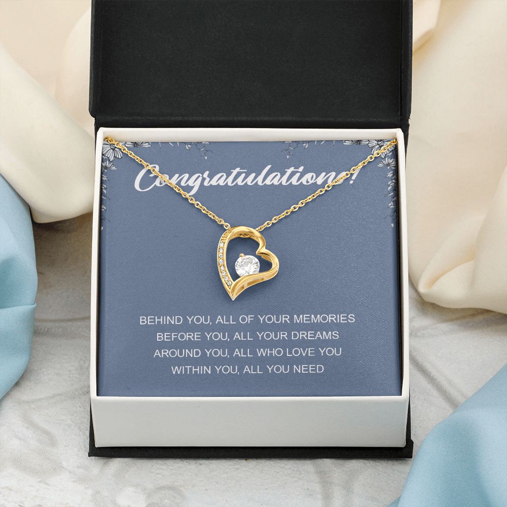 Graduation Gift Necklace for Girls College, High School, Love Knot Necklace Congrats Graduation Pendants Gift For Daughter, Granddaughter, Niece, Sister Forever Love Necklace
