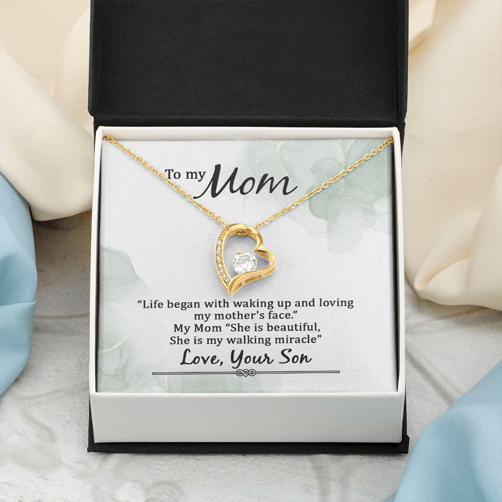 Mom Necklace Gifts for Mom from Daughter to Mom Gifts for Mothers Day from Daughter, To My Mom Necklace from Daughter to Mom Birthday Gifts Necklace with Message Card and Gift Box20 Forever Love Necklace