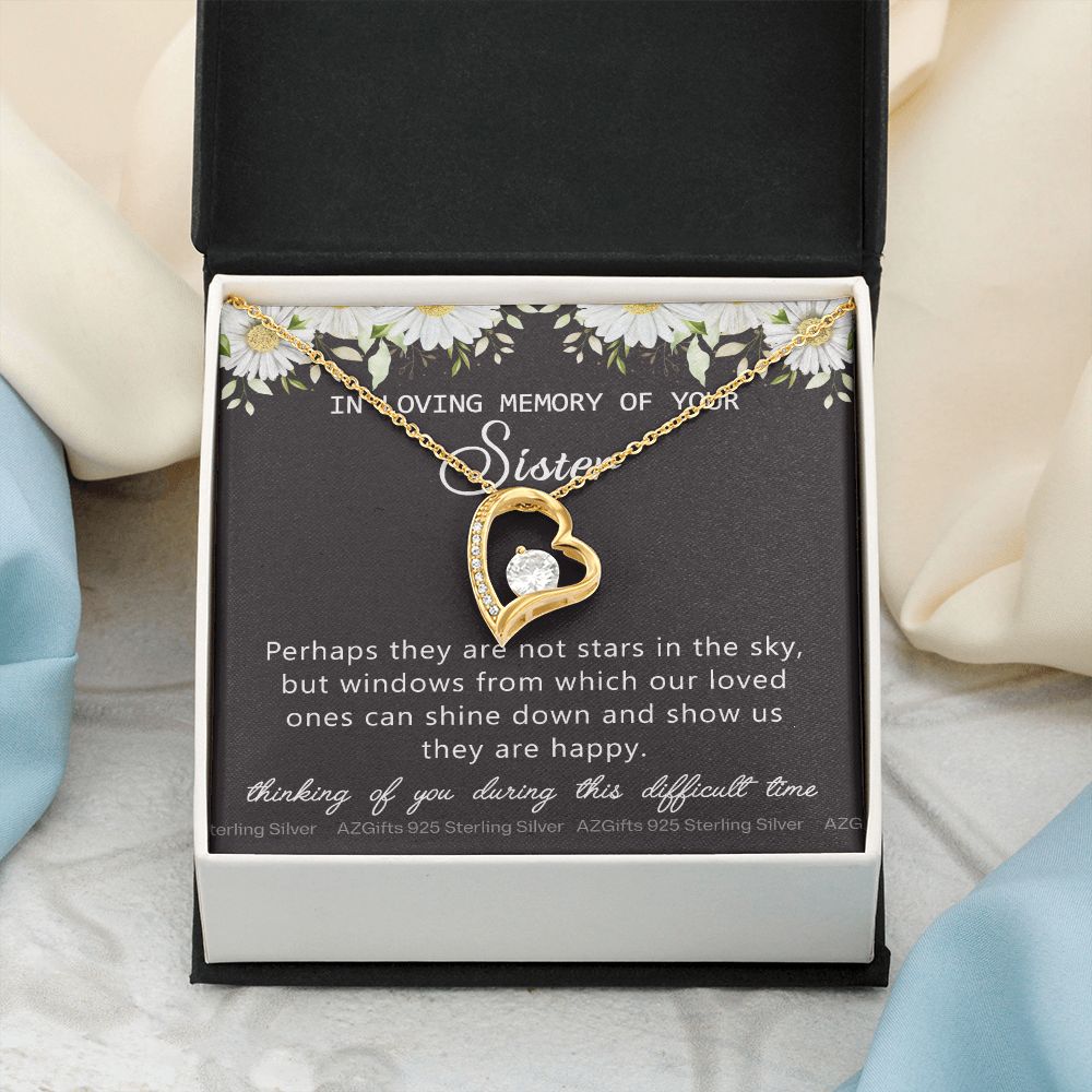 Loss Of Sister Necklace Gift, Sympathy Loss Of Sister, Sympathy Gift Box, Loss Of Sister Necklace, Loss Of Sister, Loss Of Sister Gift, Condolence Gifts, Remembrance Necklace for Women Forever Love Necklace