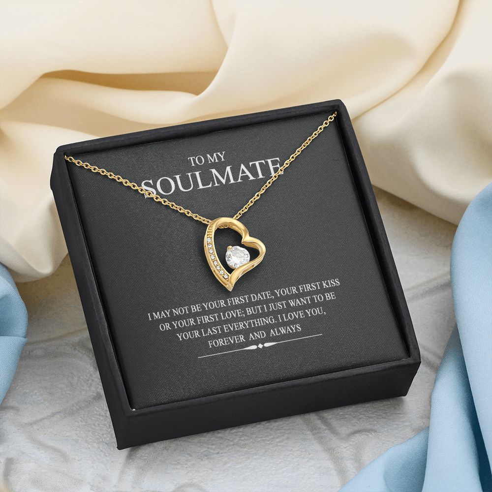 To My Soulmate Wife Girl Your Last Everything Interlocking Necklace Pendant Forever Love Necklace
