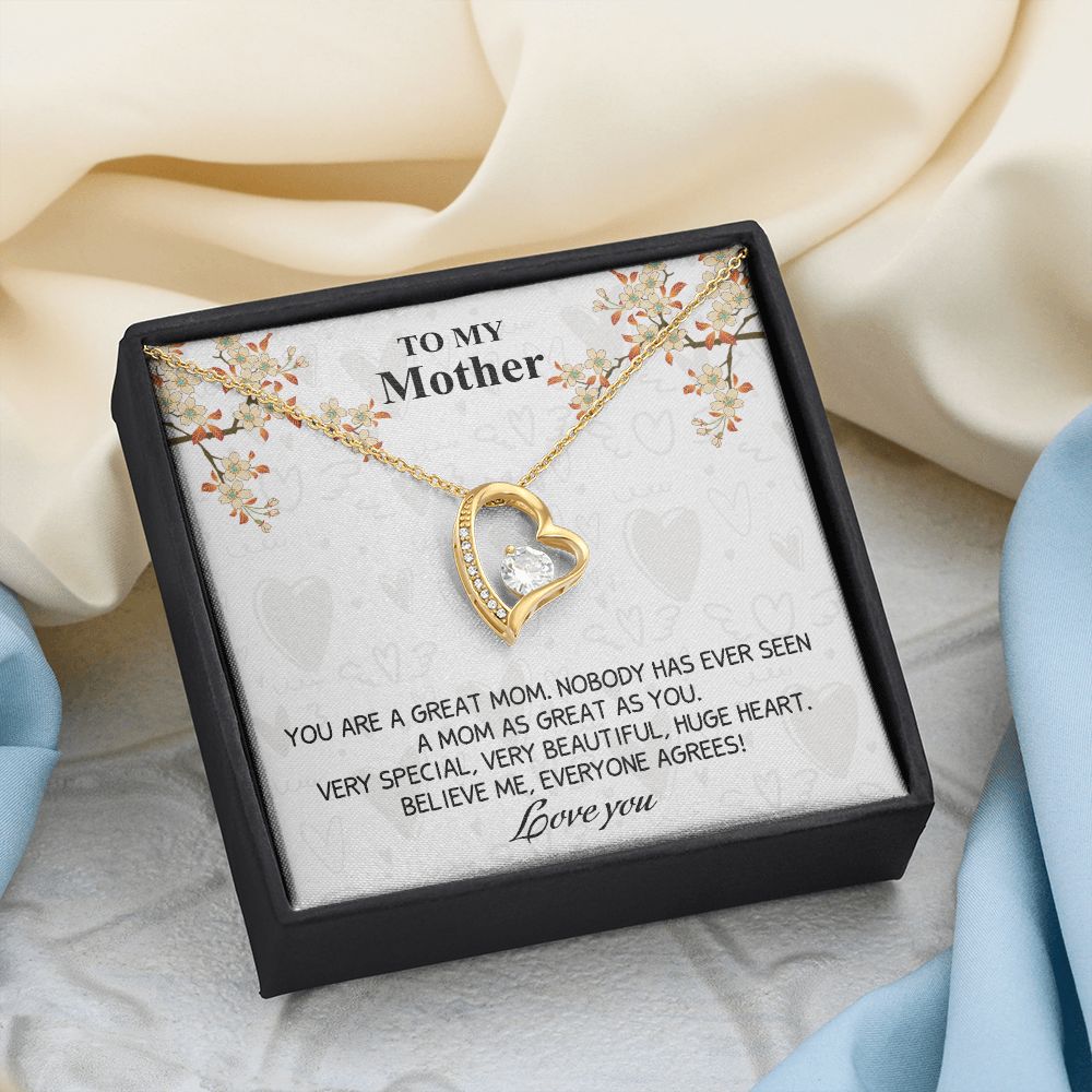 Mom Necklace Gifts for Mom from Daughter to Mom Gifts for Mothers Day from Daughter, To My Mom Necklace from Daughter to Mom Birthday Gifts Necklace with Message Card and Gift Box8 Forever Love Necklace
