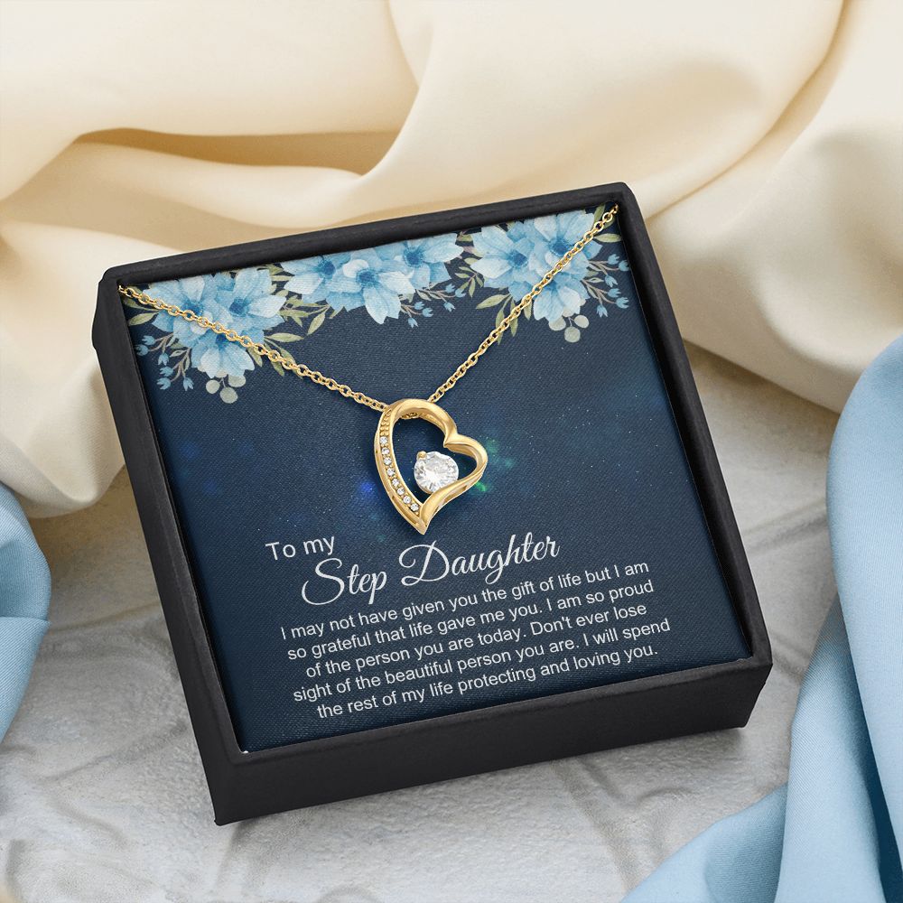Bonus Daughter Gifts From Stepdad, Step Daughter Gifts From Stepmom, Stepdaughter Gifts From Stepdad, Father Stepdaughter Necklace, To My Bonus Daughter Necklaces, Christmas Gifts For Bonus3 Forever Love Necklace