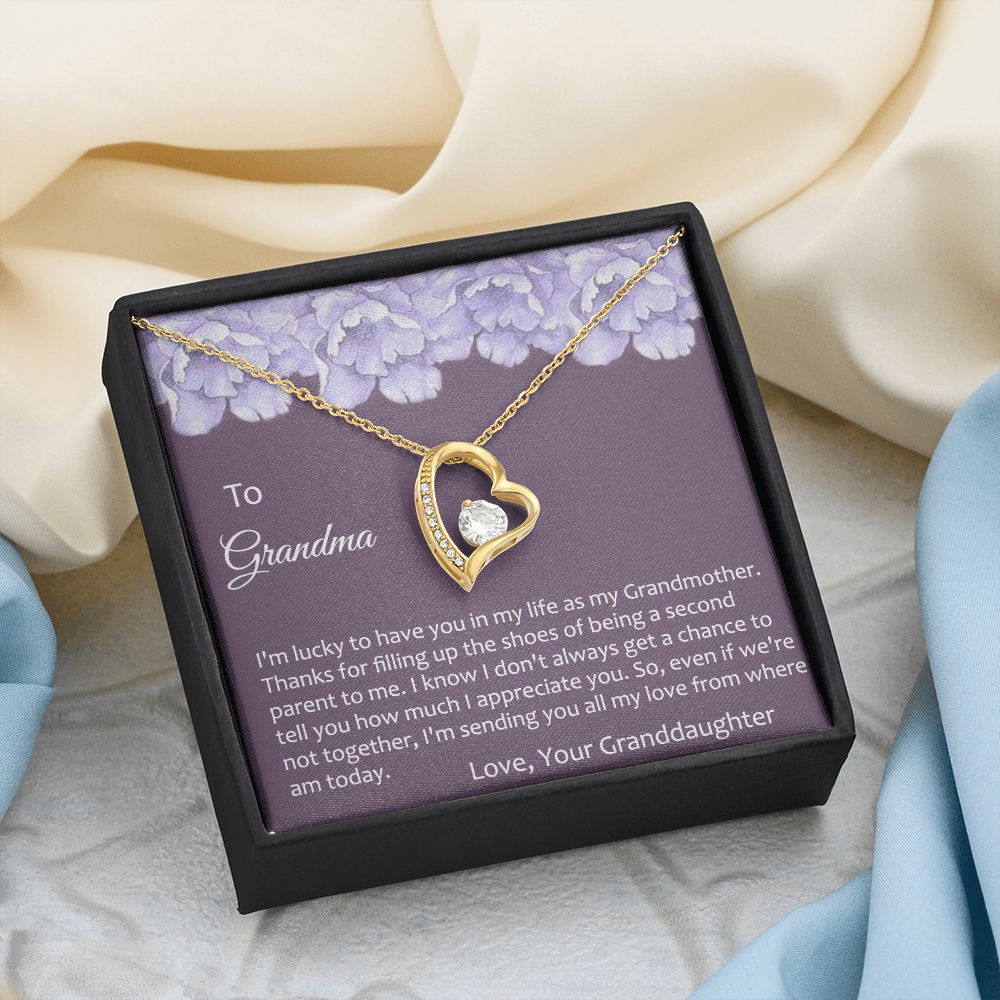 To My Grandma Necklace, Gift for Grandmother Necklace, Mothers Day Gift For Grandma Nana, Grandma Jewelry From Grandchildren GrandKids , Jewelry Box Gift For Grandma Grandmother21 Forever Love Necklace