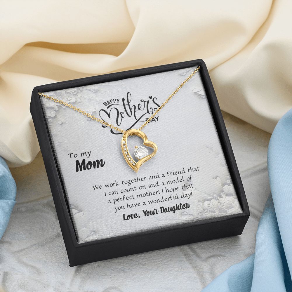 Mom Necklace Gifts for Mom from Daughter to Mom Gifts for Mothers Day from Daughter, To My Mom Necklace from Daughter to Mom Birthday Gifts Necklace with Message Card and Gift Box6 Forever Love Necklace