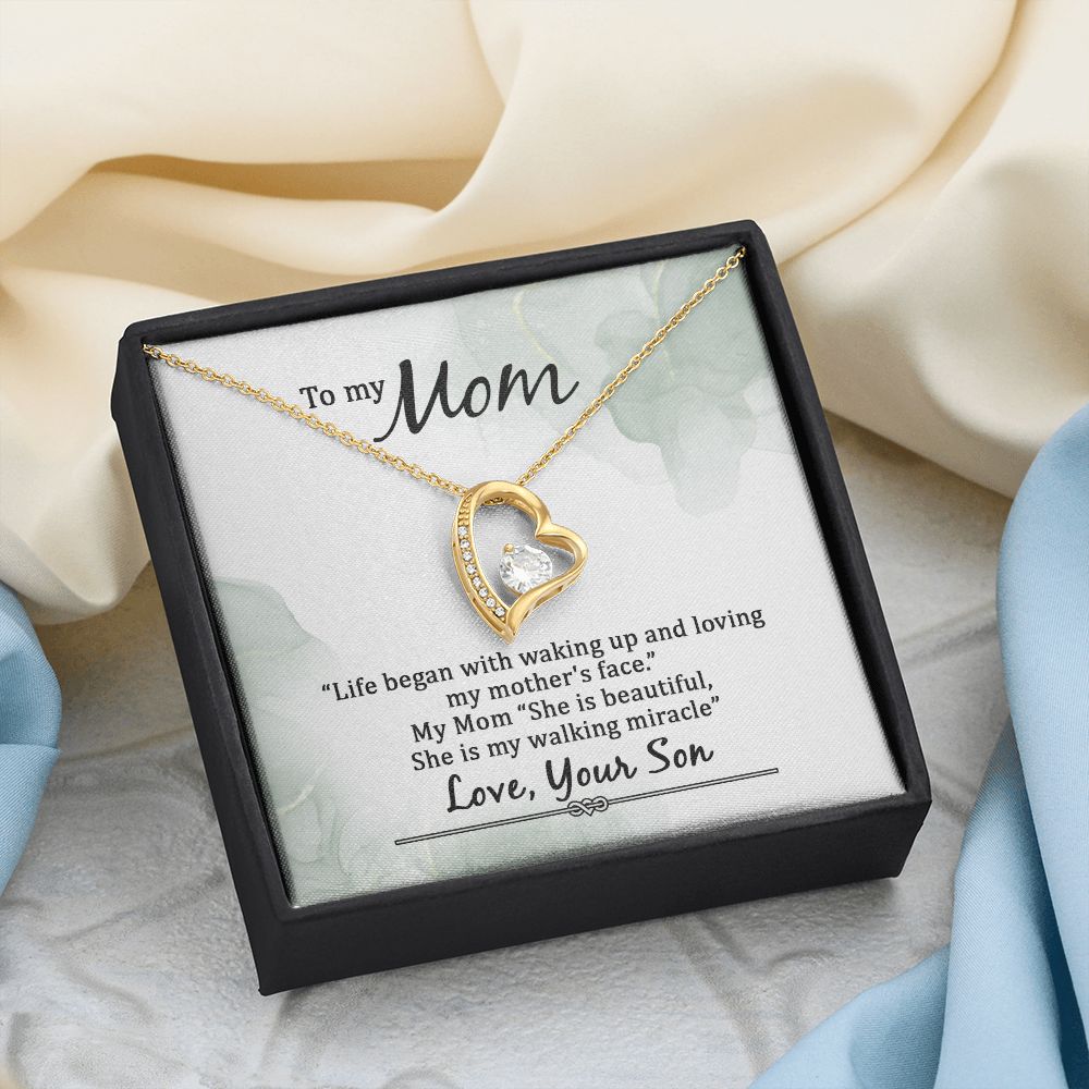 Mom Necklace Gifts for Mom from Daughter to Mom Gifts for Mothers Day from Daughter, To My Mom Necklace from Daughter to Mom Birthday Gifts Necklace with Message Card and Gift Box20 Forever Love Necklace