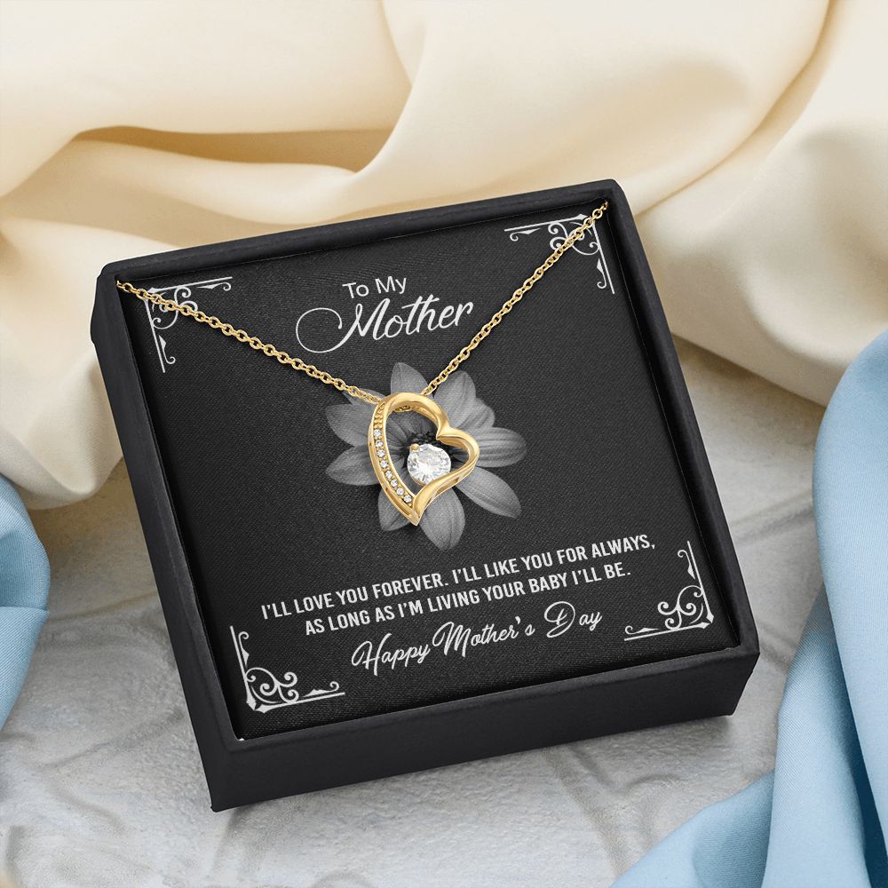 Mom Necklace Gifts for Mom from Daughter to Mom Gifts for Mothers Day from Daughter, To My Mom Necklace from Daughter to Mom Birthday Gifts Necklace with Message Card and Gift Box2247 Forever Love Necklace