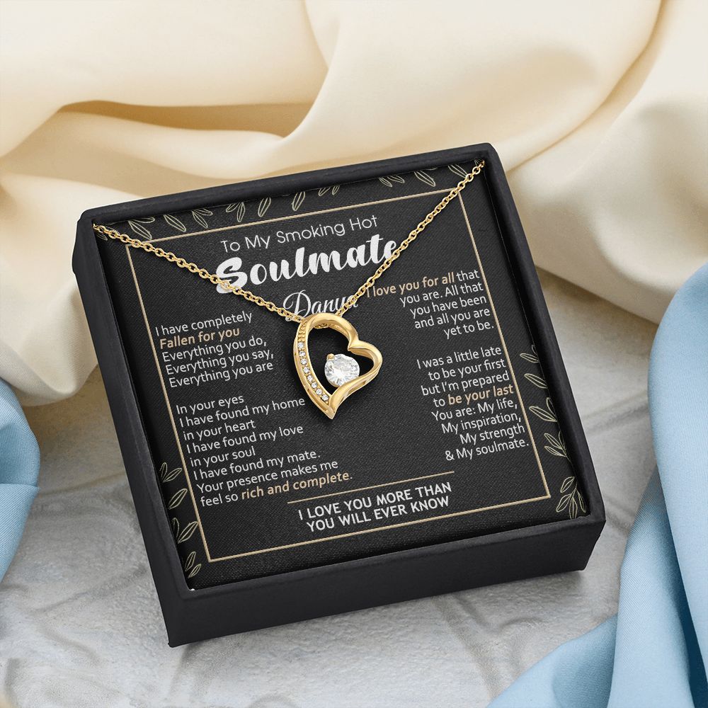 To My Smokin Hot Soulmate Necklace - Wife Gifts From Husband To My Wife Necklace, Gift for Her Romantic, Girlfriend Gifts Necklace for Wife from Men Includes Message Card and Gift Box 7 Forever Love Necklace