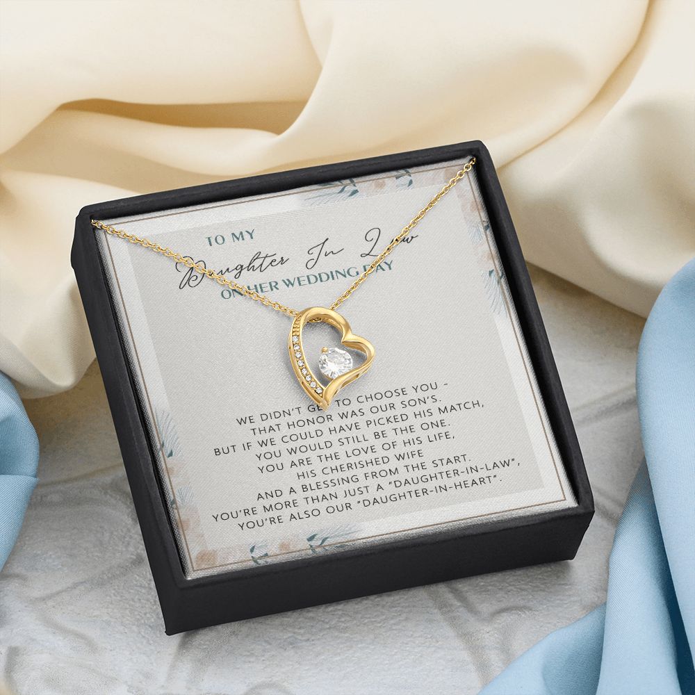 Wedding Gift From mother On Wedding Day To My Daughter-in-law Wedding Day Forever Love Necklace
