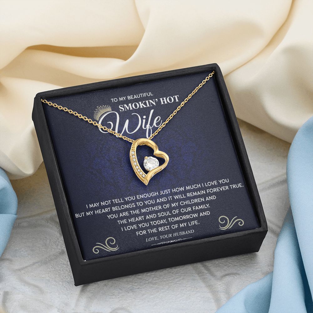 To My Wife Necklace from Husband, Personalized Necklace for Women, Luxury Necklace for Wife from Man Men, Wedding Anniversary Present For Wife, Beautiful Wife Jewelry Christmas Birthday Gift For Wife10 Forever Love Necklace