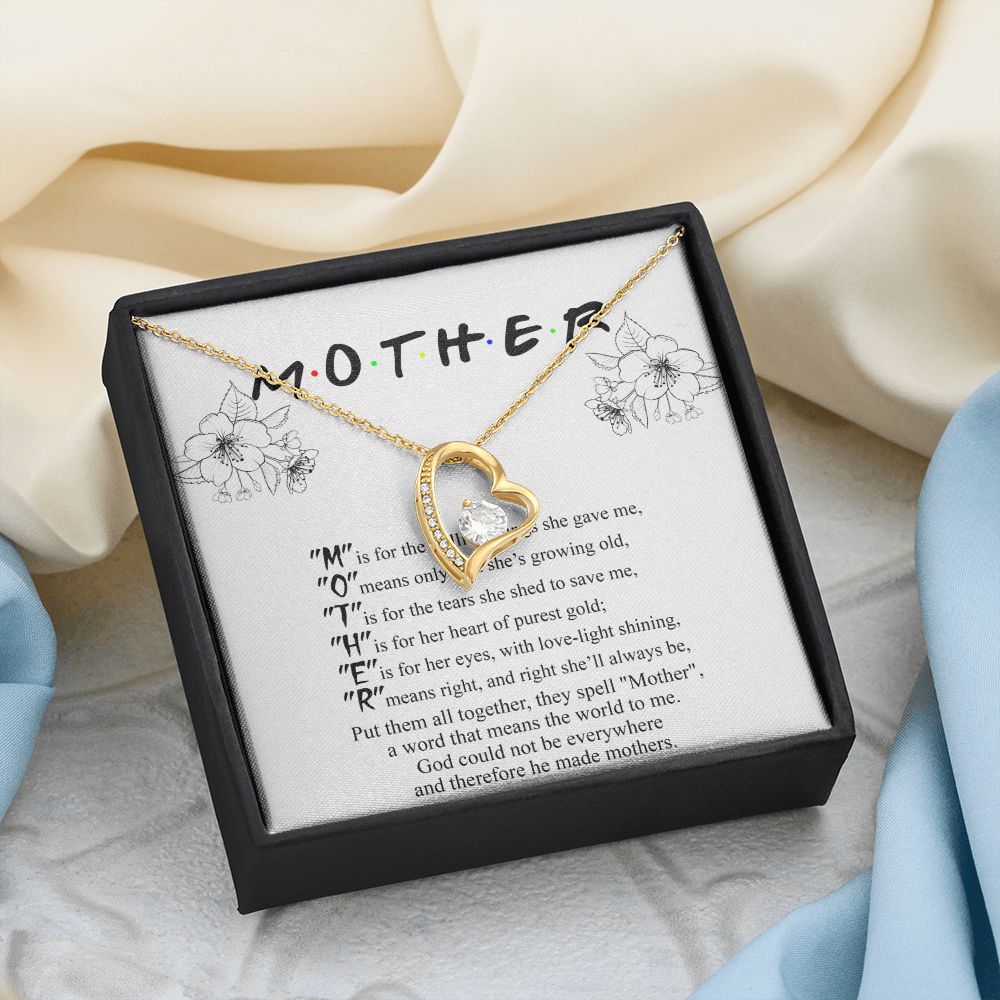 Mom Necklace Gifts for Mom from Daughter to Mom Gifts for Mothers Day from Daughter, To My Mom Necklace from Daughter to Mom Birthday Gifts Necklace with Message Card and Gift Box2224 Forever Love Necklace