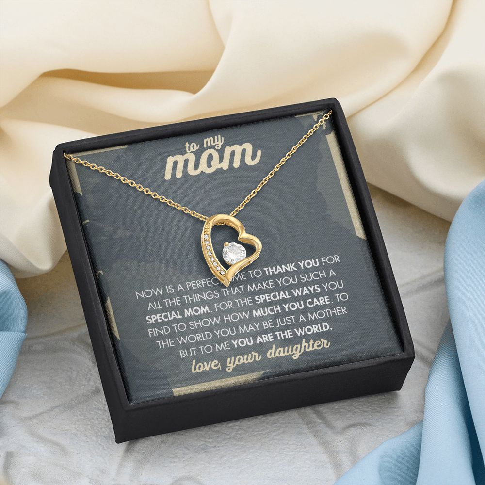 Mom Necklace Gifts for Mom from Daughter to Mom Gifts for Mothers Day from Daughter, To My Mom Necklace from Daughter to Mom Birthday Gifts Necklace with Message Card and Gift Box2237 Forever Love Necklace