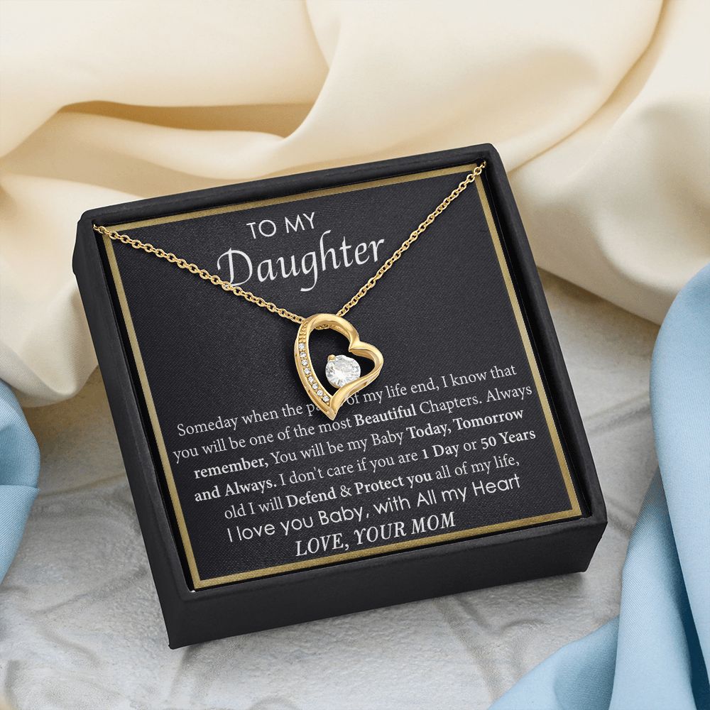 Mother Daughter Gift Ideas, To My Daughter Gift Necklace from Mom, Jewelry Pendant Present for Daughter, Birthday Christmas Gift Graduation Gifts for Daughters, Mother and Daughter Necklace 2136 Forever Love Necklace