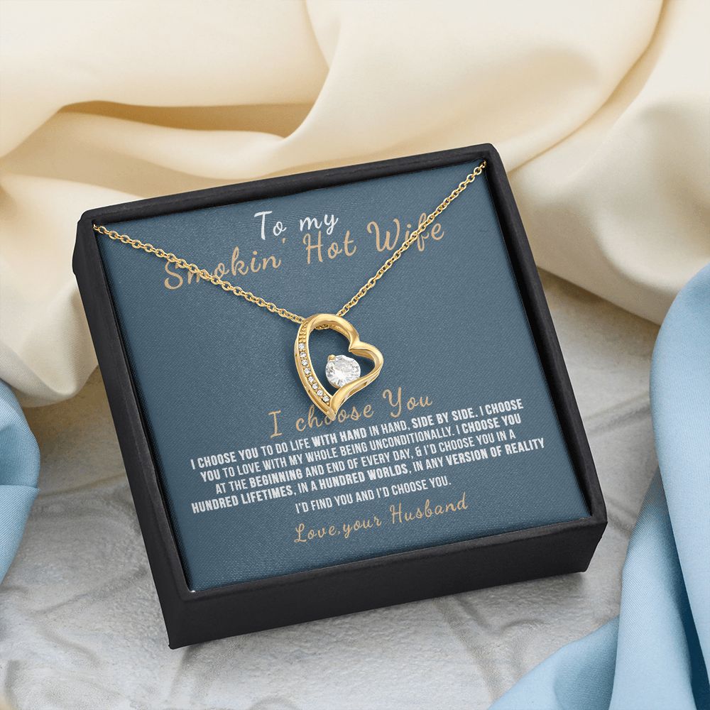 To My Wife Necklace from Husband, Personalized Necklace for Women, Luxury Necklace for Wife from Man Men, Wedding Anniversary Present For Wife, Beautiful Wife Jewelry Christmas Birthday Gift For Wife12 Forever Love Necklace