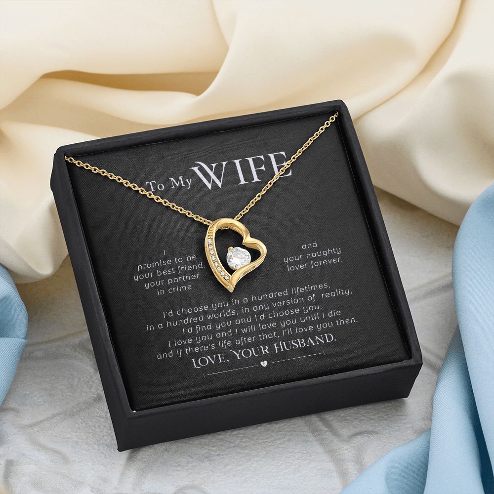 To My Wife Necklace Pendant Gift From Husband I'll Love You Then With Message Card and Gift Box. Valentine's Day Gift For Wife Future Wife Forever Love Necklace