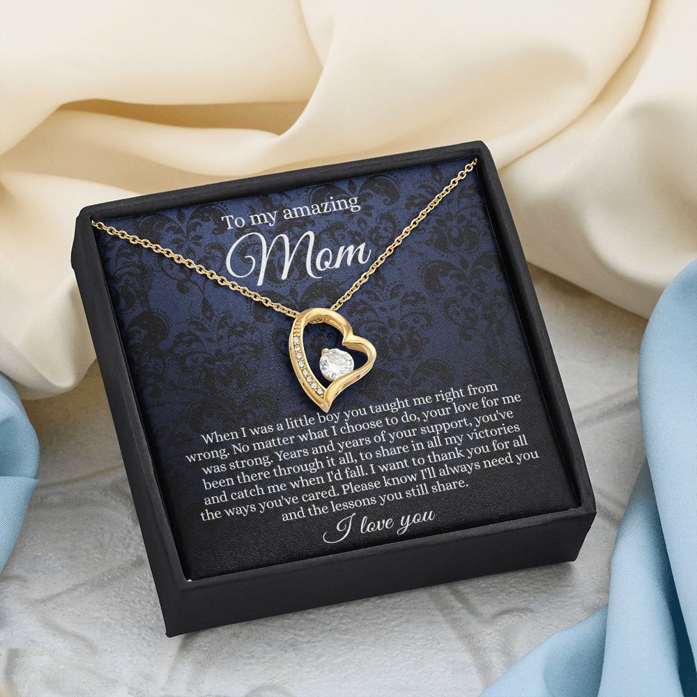Gift for Mom Necklace, To My Beautiful Mom Love Knot Necklace Card, Mother’s Day Gift For Mom From Son, Thank You Mom Gift, Custom Jewelry Necklace For Mom Forever Love Necklace