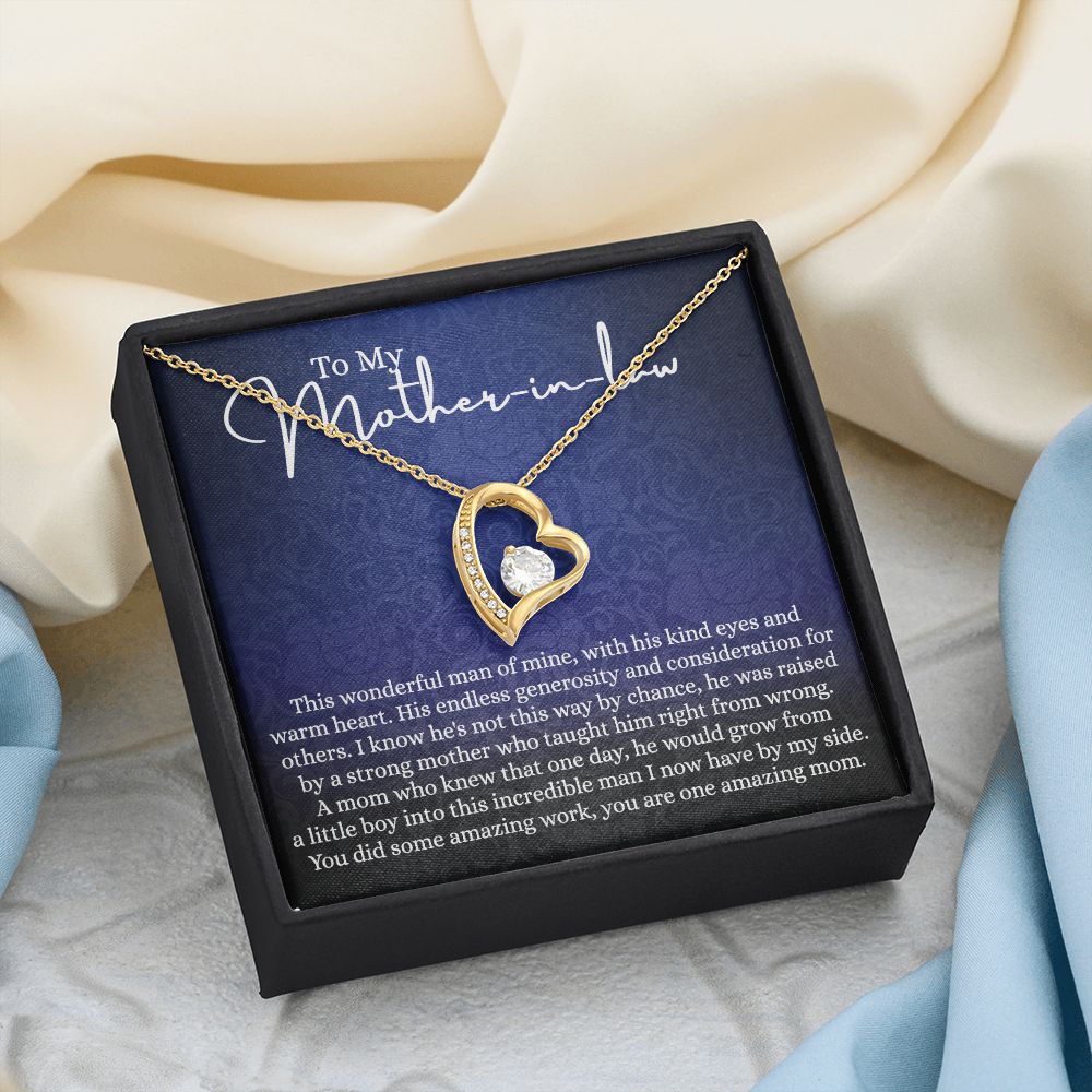 To My Mother in Law Necklace, Mother in Law Gift, Gift for Mother in Law Necklace Jewelry Gift to My Mother-in-law on Wedding Day Mother's day gift for Mother in Law Birthday gift Forever Love Necklace