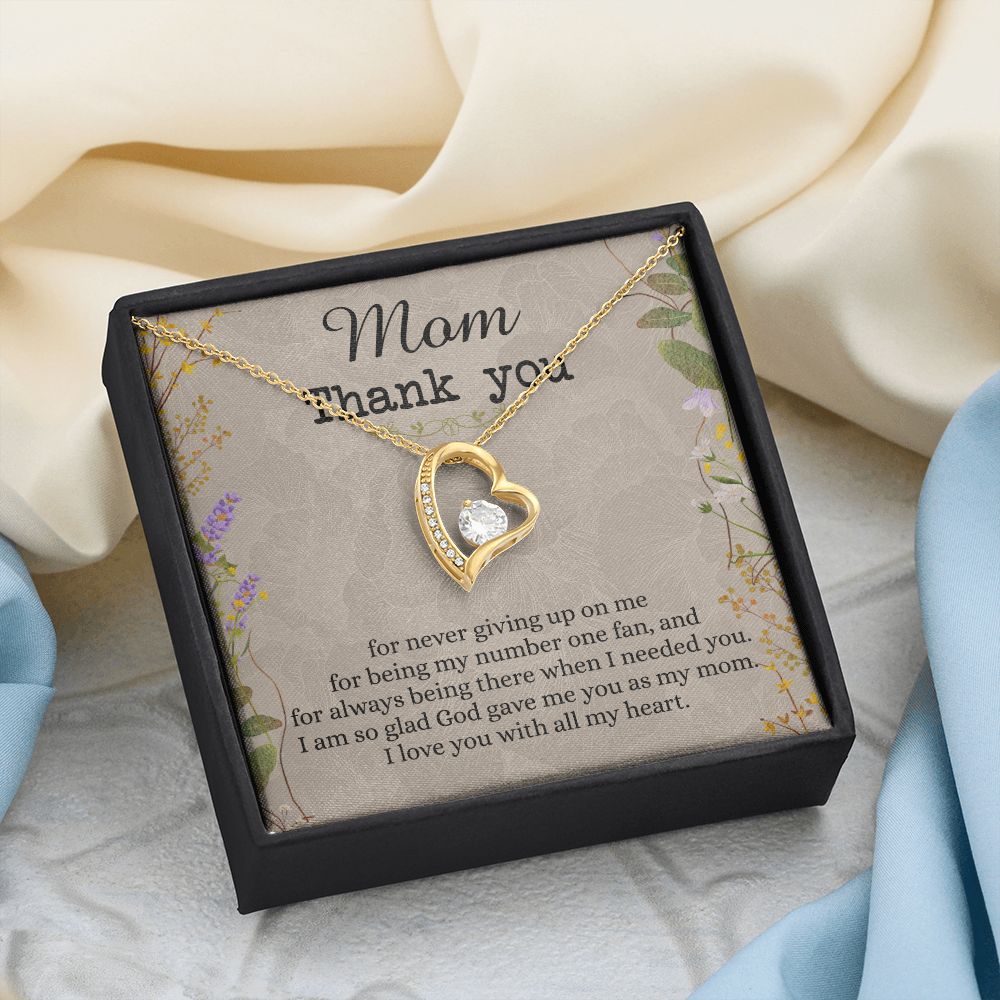 To My Mom Necklace, Thank you Mom Gift, Gift for Mom, Mother's Day Gift from Daughter, Mother Daughter gift, Gift from child, Gift for Mom, Mothers Day Necklace for Women Forever Love Necklace