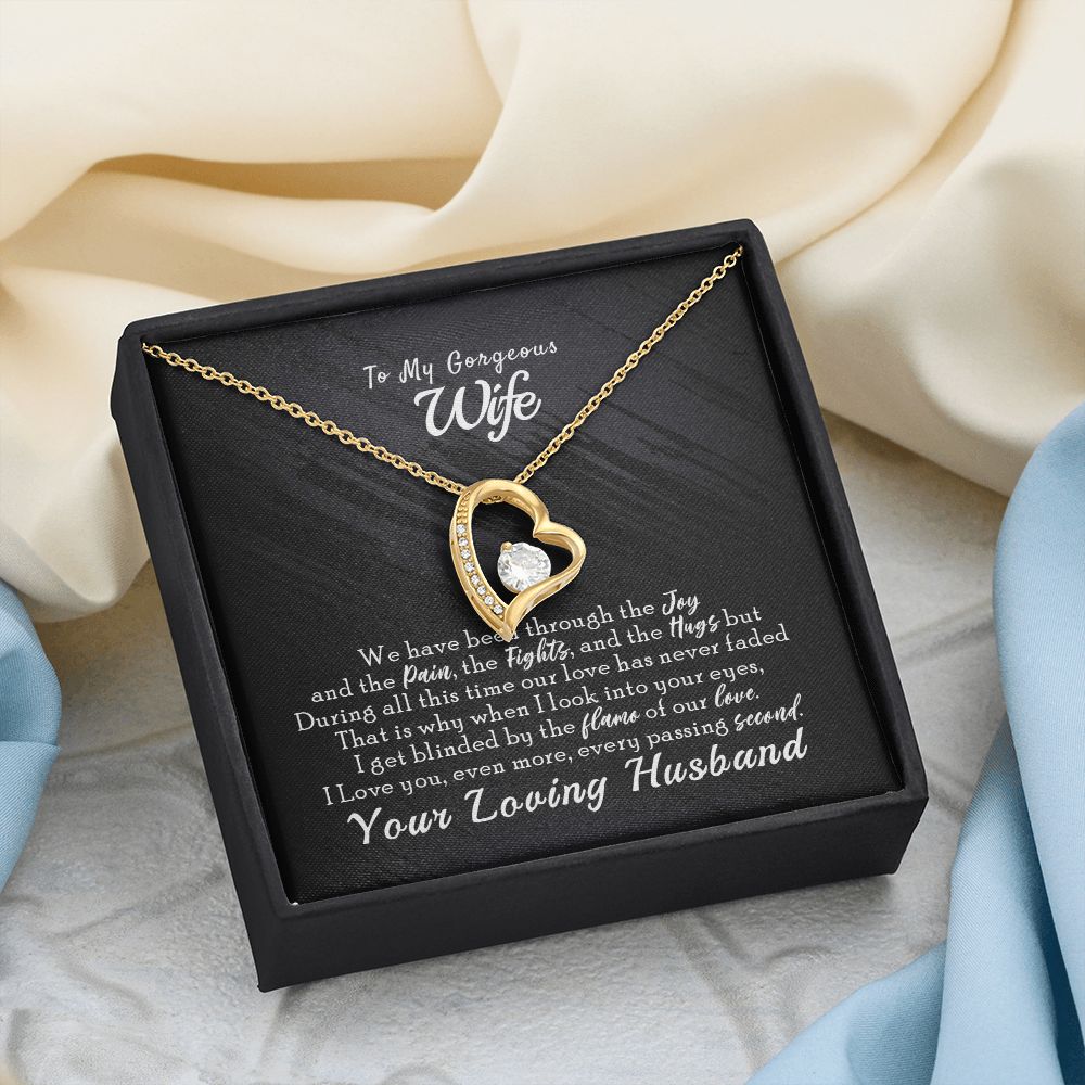 To My Wife Necklace from Husband, Personalized Necklace for Women, Luxury Necklace for Wife from Man Men, Wedding Anniversary Present For Wife, Beautiful Wife Jewelry Christmas Birthday Gift For Wife14 Forever Love Necklace