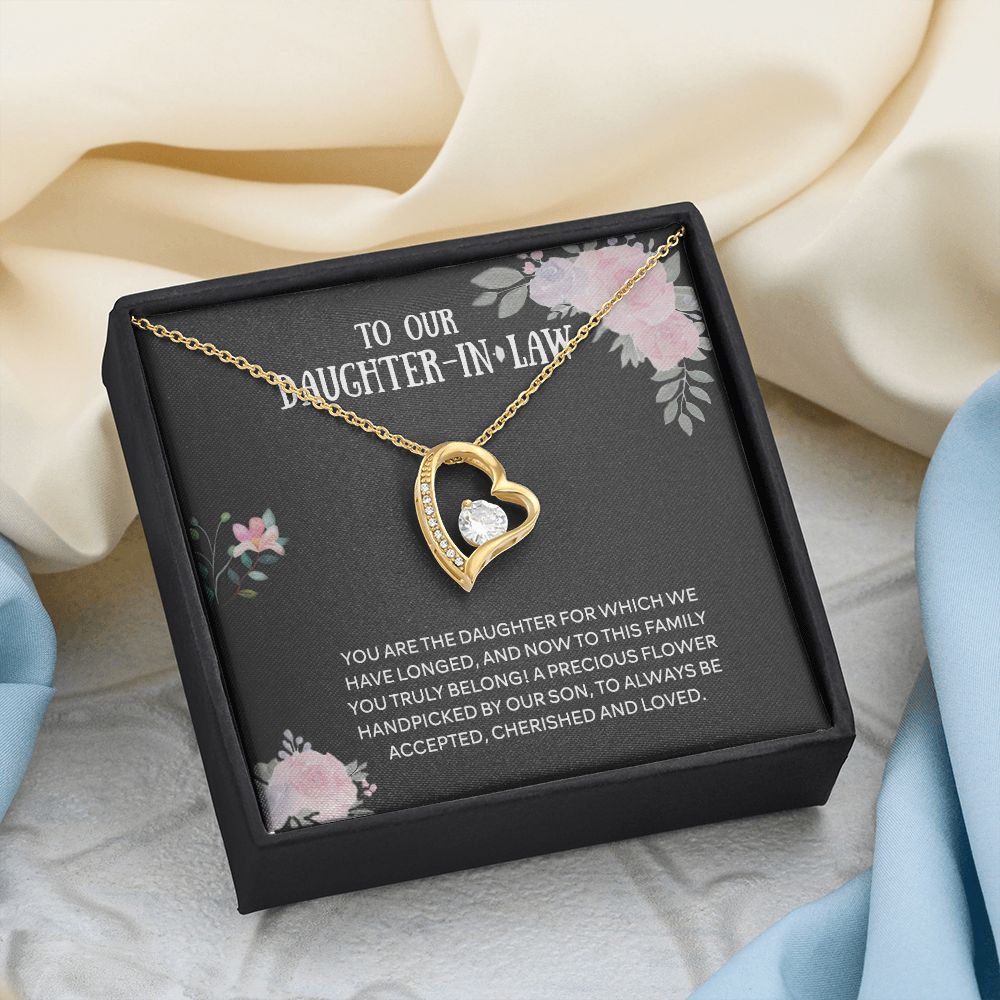 To Our Daughter-in-law Necklace from Mother-in-law Daughter-in-law Birthday Gift Forever Love Necklace