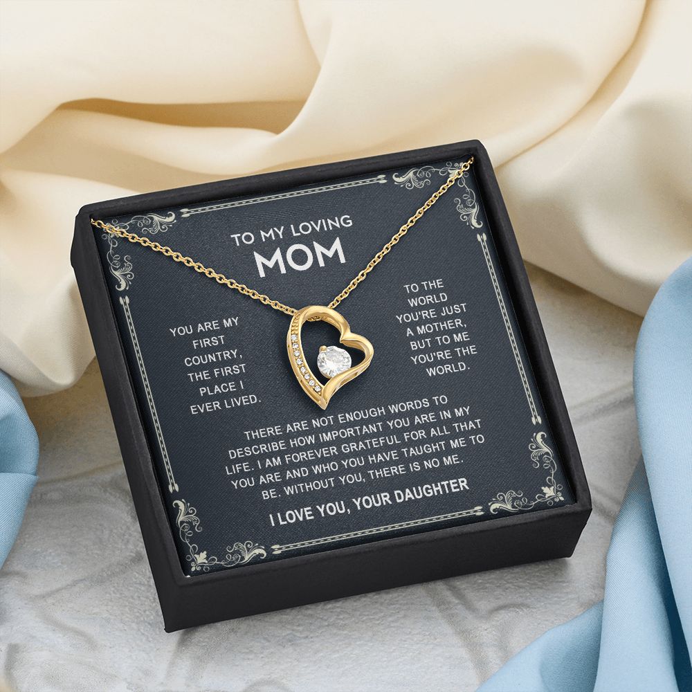 To My Mom Necklace, Gift For Mom, Mother's Day Gift from Daughter, Mom Jewelry Gift for Mothers Day, Birthday Gift for Mother, Moms Gift from Daughter Son, Necklace for Mom Mother 14 Forever Love Necklace