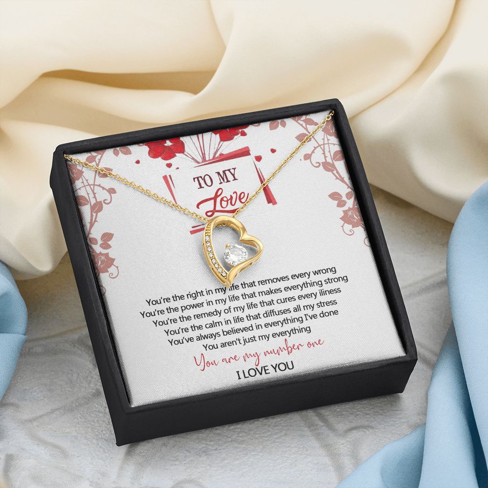To My Love Interlocking Hearts Necklace With Box Message Card, Gift For My Love Forever Love Necklace