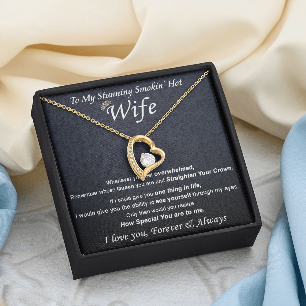 To My Wife Necklace from Husband, Personalized Necklace for Women, Luxury Necklace for Wife from Man Men, Wedding Anniversary Present For Wife, Beautiful Wife Jewelry Christmas Birthday Gift For Wife21 Forever Love Necklace