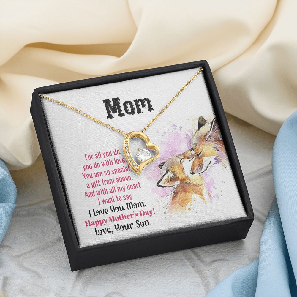 Mom Necklace Gifts for Mom from Daughter to Mom Gifts for Mothers Day from Daughter, To My Mom Necklace from Daughter to Mom Birthday Gifts Necklace with Message Card and Gift Box2241 Forever Love Necklace
