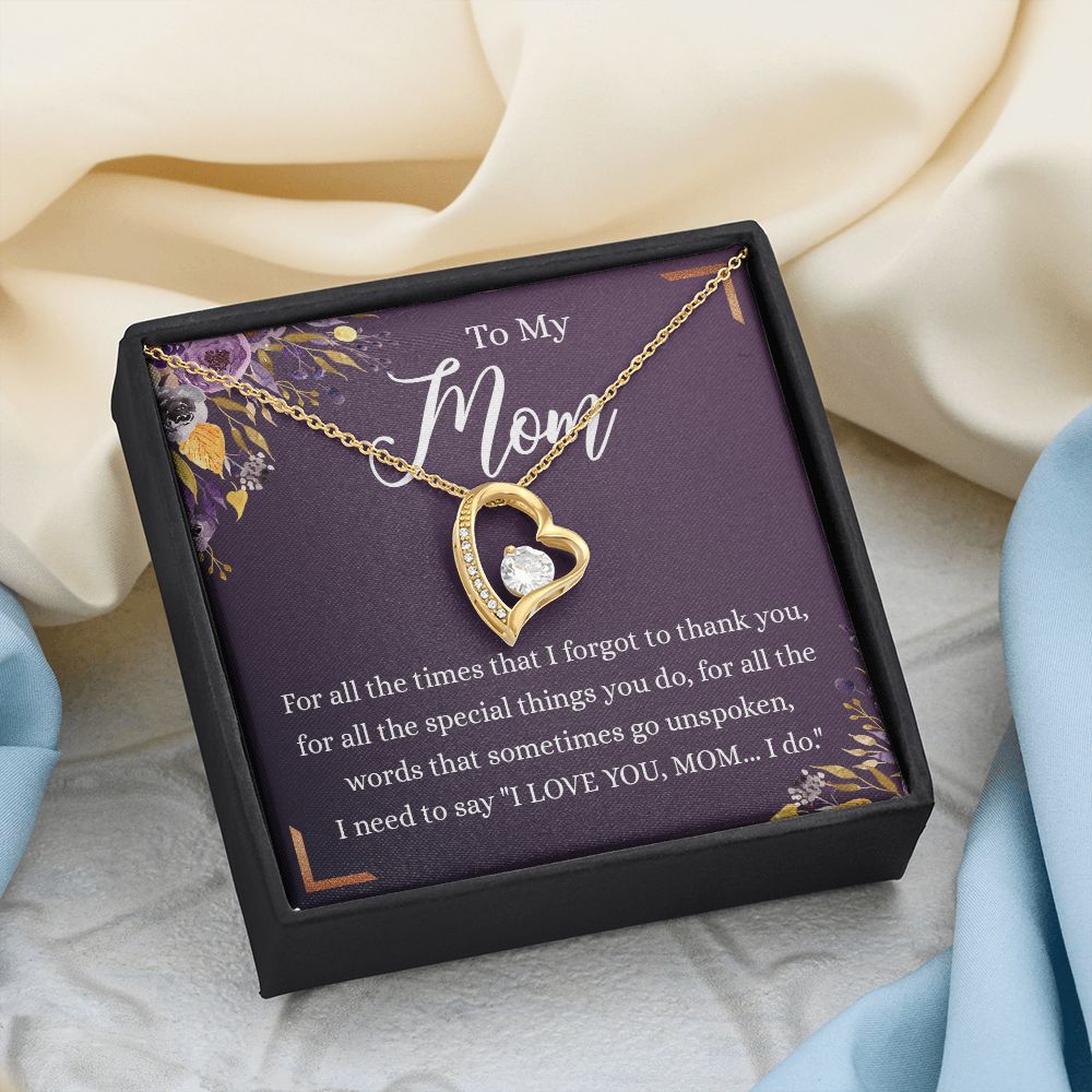 To My Mother Gift Necklace To Mom, Mother, Mommy, Momma from Child Special Mother Gift for Birthday Mothers Day Retriment Anniversary Hoiday Present for Mom Necklace for Women Forever Love Necklace
