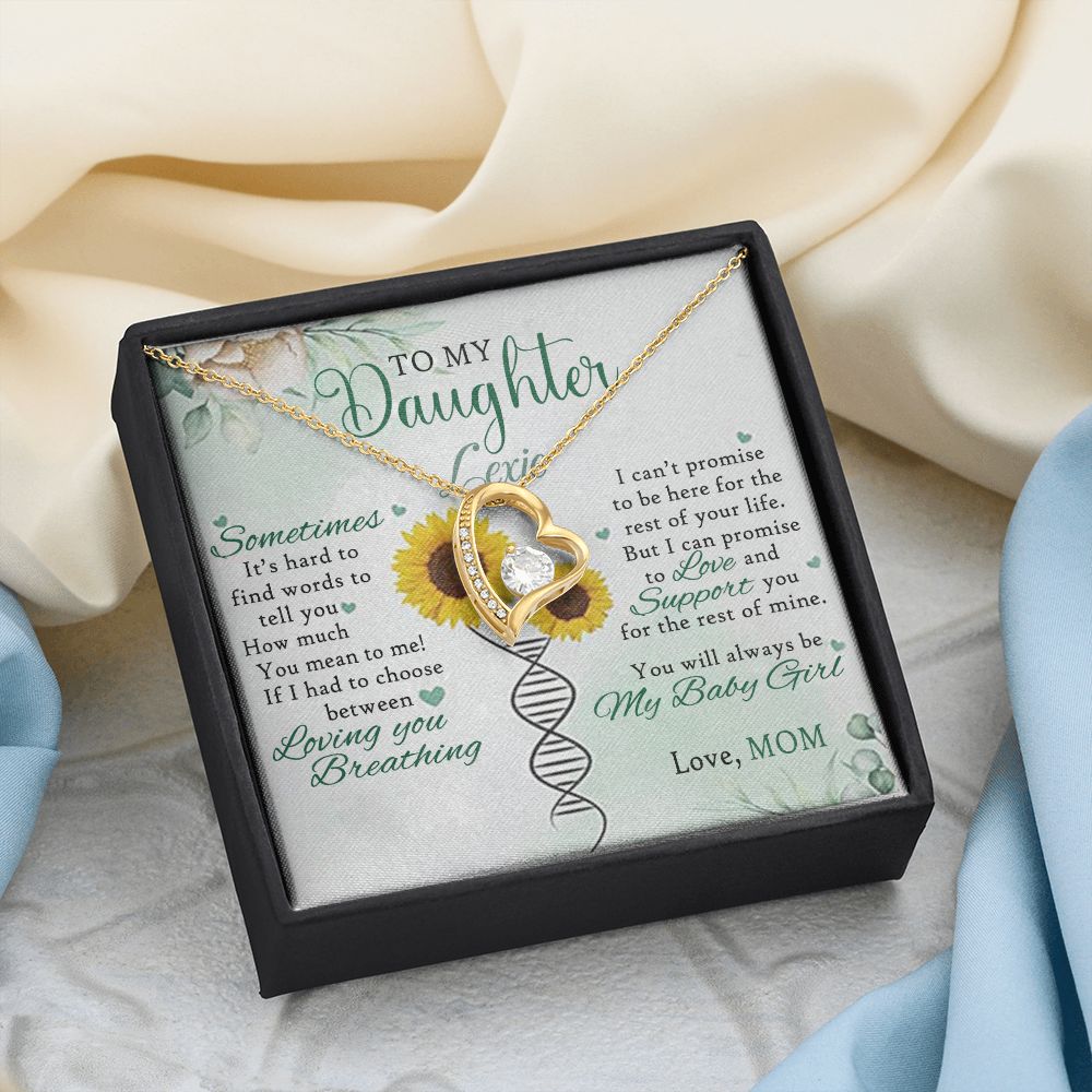 Jewelry Pendant Present for Daughter, To My Daughter Gift Necklace from Mom, Mother Daughter Gift Ideas, Birthday Christmas Gift Graduation Gifts for Daughters, Mother and Daughter Necklace 17 Forever Love Necklace