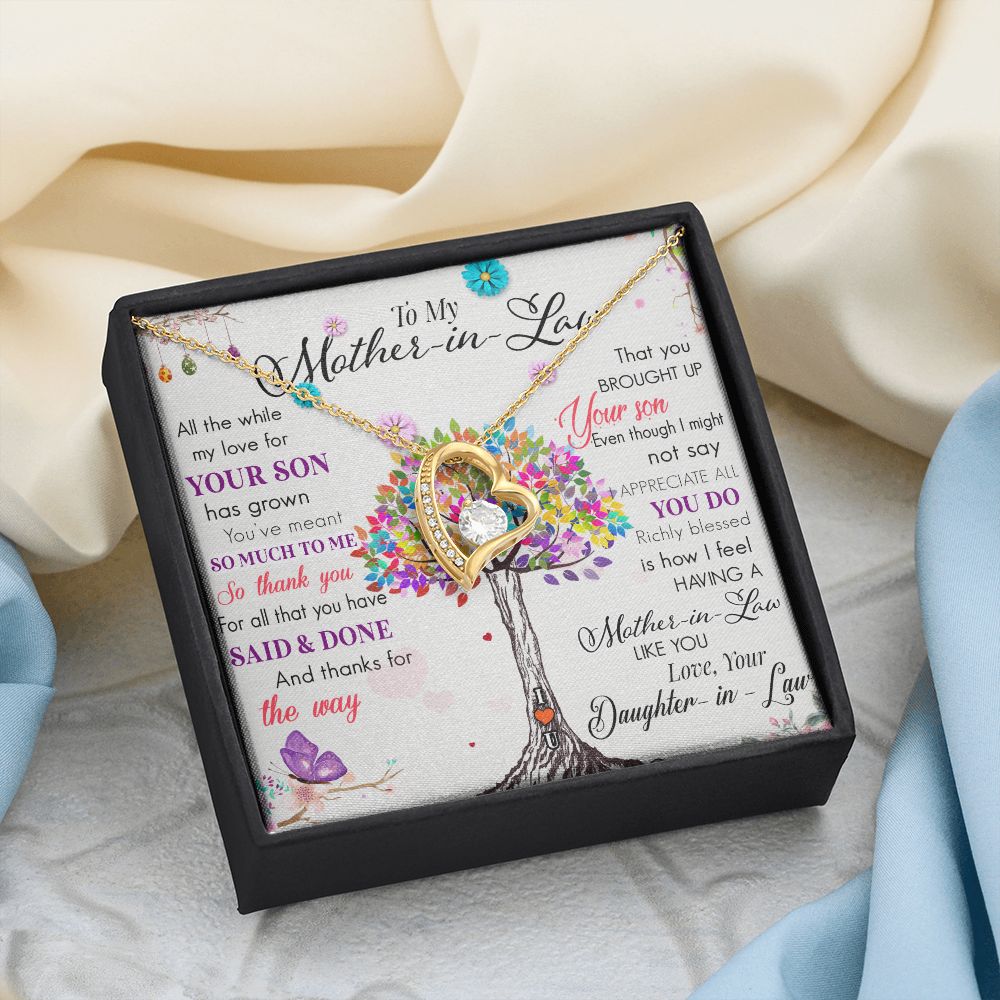 To My Mom Tree Necklace Pendant Gift From Daughter In Law Necklace Said And Done Gift For To Mom Happy Mother's Day Mother In Law Gift On Birthday Anniversary Gift 30821 Forever Love Necklace
