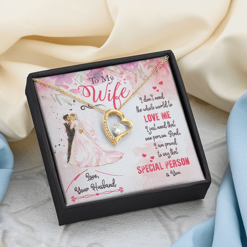 To My Wife Necklace from Husband, Personalized Necklace for Women, Luxury Necklace for Wife from Man Men, Wedding Anniversary Present For Wife, Beautiful Wife Jewelry Christmas Birthday Gift For Wife17 Forever Love Necklace
