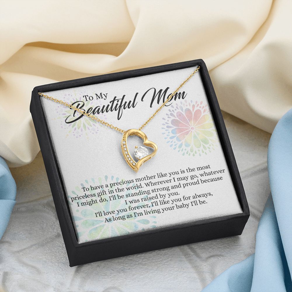 To My Mom Necklace, Gift For Mom, Mother's Day Gift from Daughter, Mom Jewelry Gift for Mothers Day, Birthday Gift for Mother, Moms Gift from Daughter Son, Necklace for Mom Mother 4 Forever Love Necklace