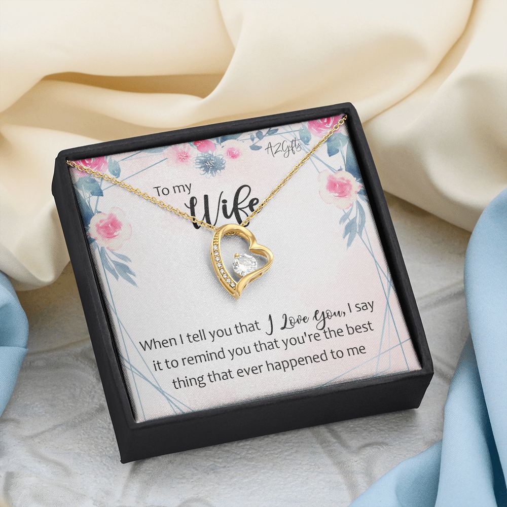 To My Wife Necklace from Husband, Personalized Necklace for Women, Luxury Necklace for Wife from Man Men, Wedding Anniversary Present For Wife, Beautiful Wife Jewelry Christmas Birthday Gifts For Wife Forever Love Necklace
