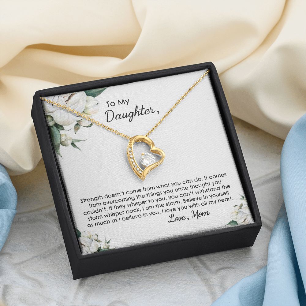 Mother Daughter Gift Ideas, To My Daughter Gift Necklace from Mom, Jewelry Pendant Present for Daughter, Birthday Christmas Gift Graduation Gifts for Daughters, Mother and Daughter Necklace 2140 Forever Love Necklace