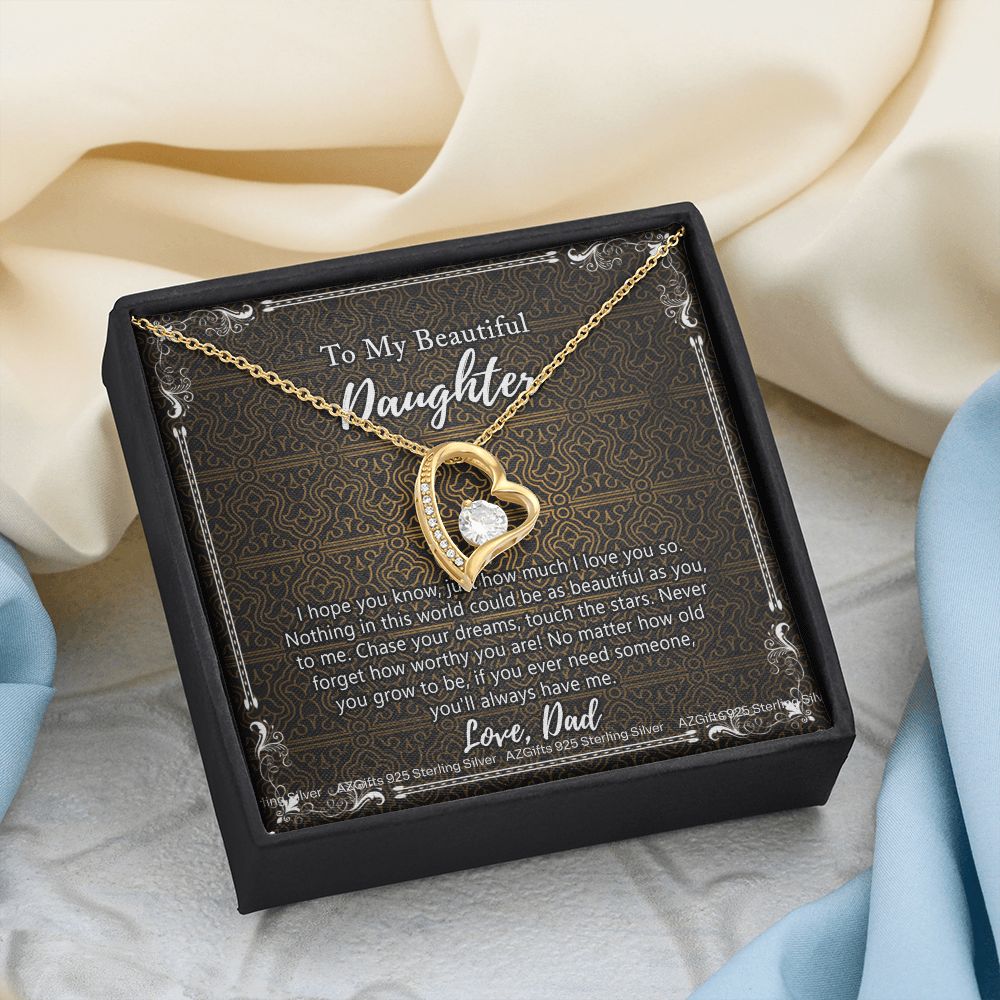Daughter Gift From Dad Father To My Daughter Necklace for Daughter Jewelry Necklace Meaningful Jewelry Personalized Jewelry Gifts For Women Girls Her Forever Love Necklace