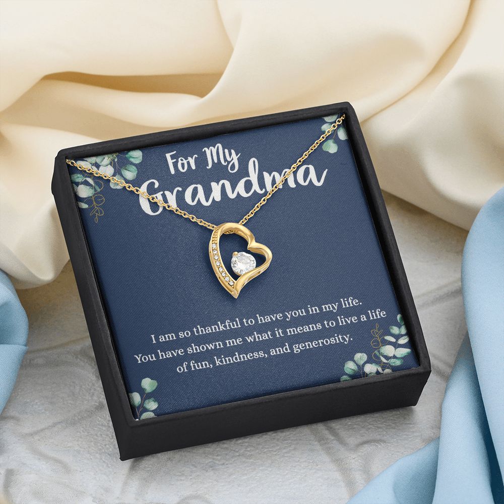 To My Grandma Necklace, Gift for Grandmother Necklace, Mothers Day Gift For Grandma Nana, Grandma Jewelry From Grandchildren GrandKids , Jewelry Box Gift For Grandma Grandmother4 Forever Love Necklace