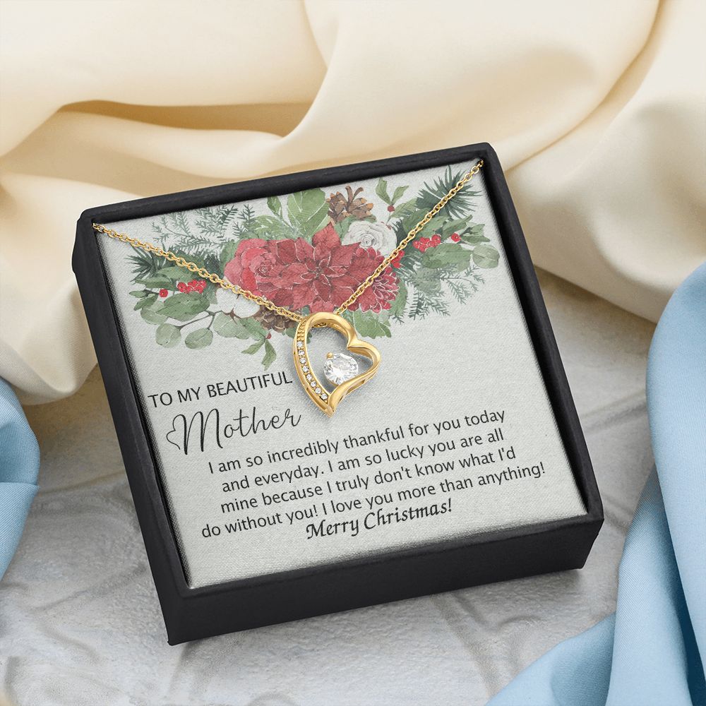 To My Mother Necklace from Daughter Pendant for Mom Christmas Pendant Inspirational Gift from Son to Mom Personalized Necklace Gift for Mother Fiance Christmas Present from Child 301 Forever Love Necklace