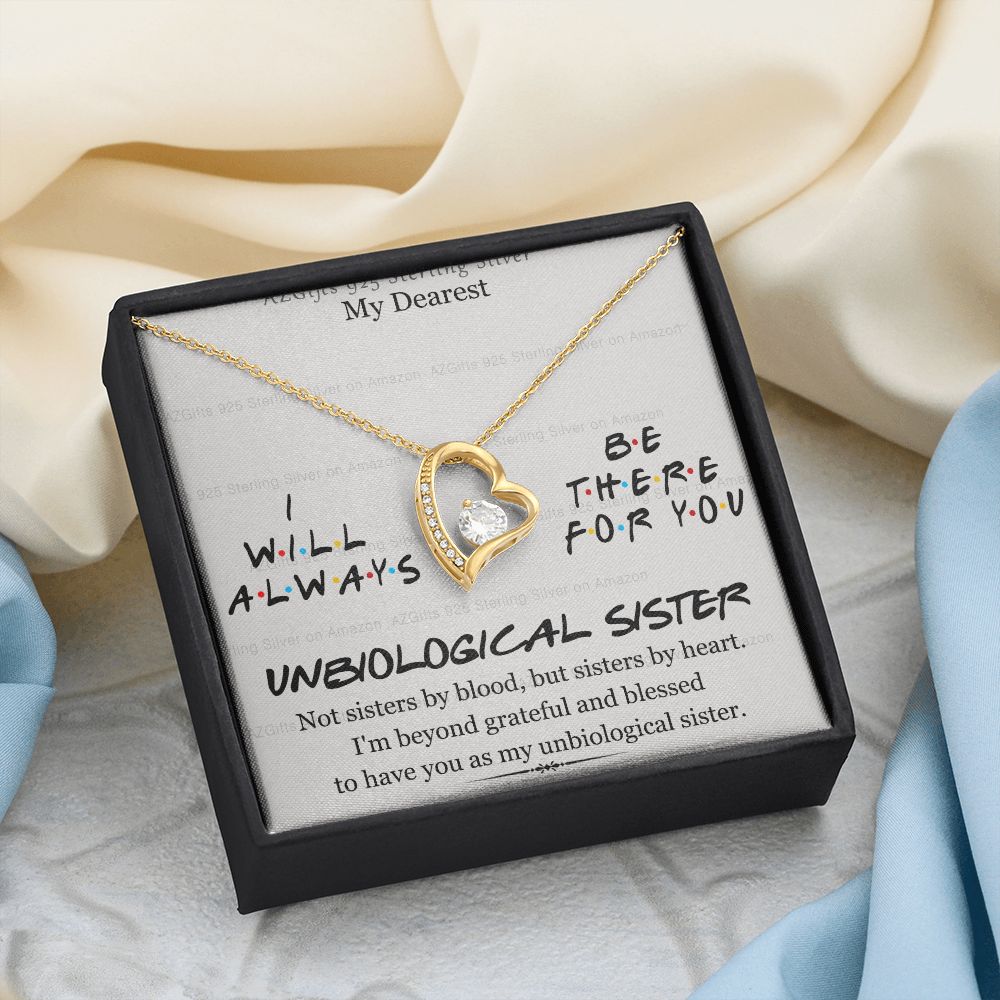 To My Unbiological Sister Necklace Pendant Gift for Soul Sister Unbiological Sister Gift for Women Girls My Unbiological Sister Jewelry Birthday Gift Idea 301 Forever Love Necklace