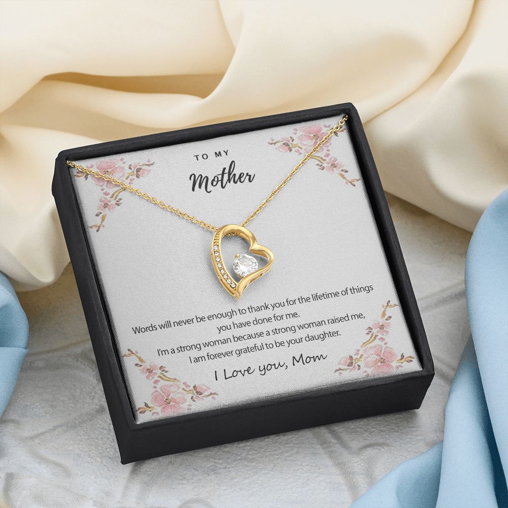 Mom Necklace Gifts for Mom from Daughter to Mom Gifts for Mothers Day from Daughter, To My Mom Necklace from Daughter to Mom Birthday Gifts Necklace with Message Card and Gift Box2226 Forever Love Necklace