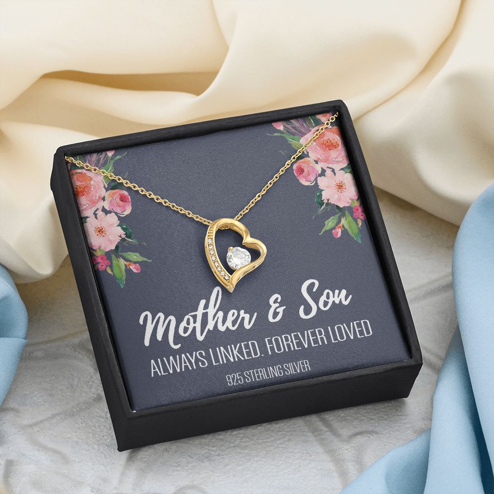 Gift For Mom From Son, Mother Son Gifts, Happy Mother's Day Necklace, Mom Gift Forever Love Necklace