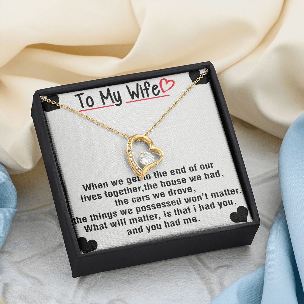 To My Wife Necklace from Husband, Personalized Necklace for Women, Luxury Necklace for Wife from Man Men, Wedding Anniversary Present For Wife, Beautiful Wife Jewelry Christmas Birthday Gift For Wife25 Forever Love Necklace
