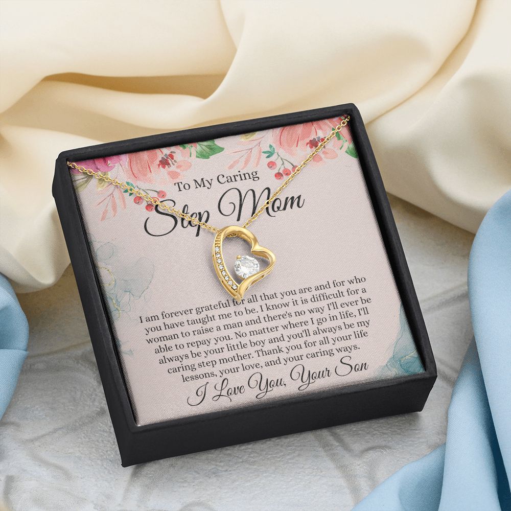To My Step Mom Gift, Step Mom Necklace, Step Mom Gift From Son, Step Mom Mother's Day Gift From Step Son, Step Mom Birthday Gift, Step Mom Gift Necklace from Step Son Forever Love Necklace
