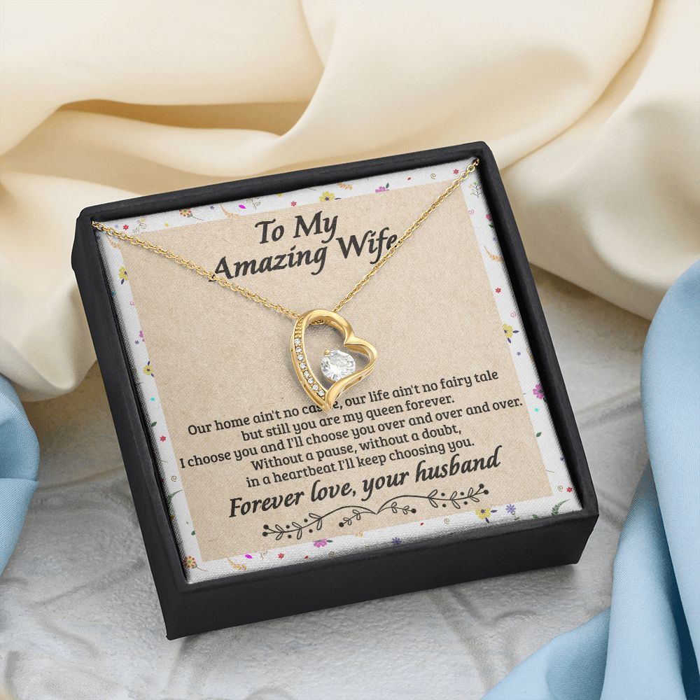 Birthday Gifts For Wife, Necklace Gifts For Wife From Husband, To My Wife Jewelry For Women , To My Wife Necklace  from Husband Wedding Anniversary Present For Wife, Beautiful Wife Jewelry Christmas18 Forever Love Necklace