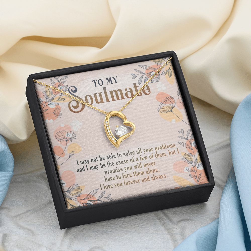 To My Soulmate Necklace for Women Birthday Christmas Jewelry Gifts For My Wife with Message Card Box Personalized Gift Present Pendant for Future Wife Soulmate Girlfriend Love 8 Forever Love Necklace