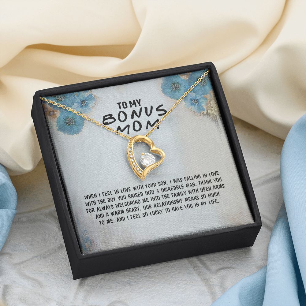 Mother Daughter Necklace as Daughter Gift from Mom, Mom Necklace as Christmas Gift for Mom from Son, Birthday Gift for Mother in Law Necklace, Bonus Mom Gifts for Step Mom Necklace4 Forever Love Necklace