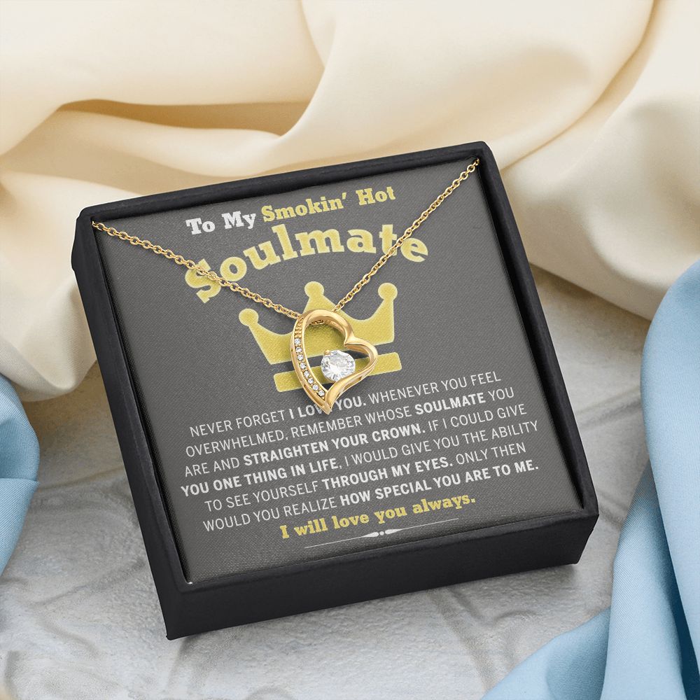 To My Soulmate Necklace for Women Birthday Valentines Day Jewelry Gifts For My Wife with Message Card Box Personalized Gift Present Pendant for Future Wife Soulmate Girlfriend Love 8 Forever Love Necklace