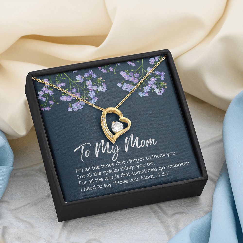 To My Mom Necklace Jewelry Gift, Birthday Gift For Mom, Mother's Day Gift For Mom, Message Card Jewelry Gift For Mom, Meaningful Mom Gift Forever Love Necklace